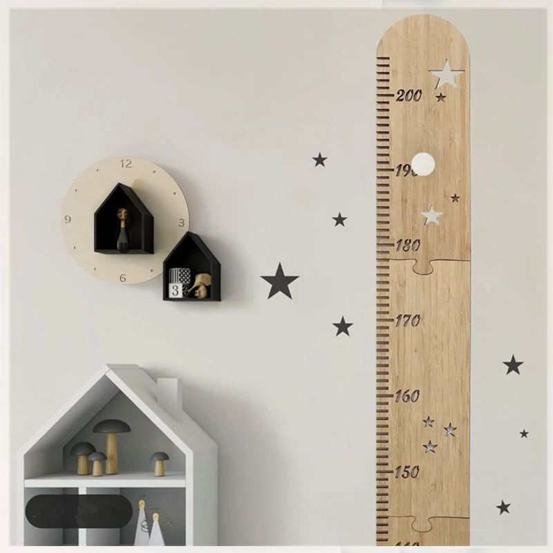 Baby Nursery Stickers - 5 arkuszy Nordic drewniane wykres do
