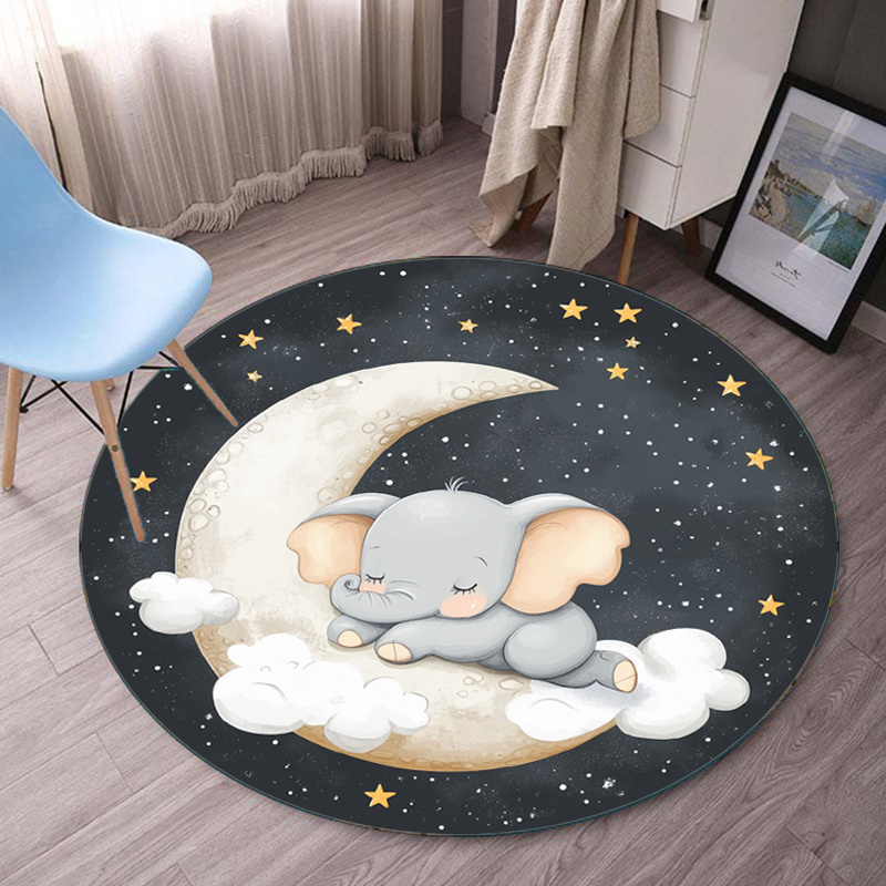 Baby Nursery Elephant Theme - Uroczy dywanik w kształcie słonia z