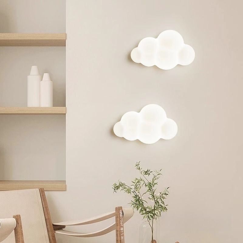 Baby Nursery Light - Białe lampki ścienne w kształcie chmurki