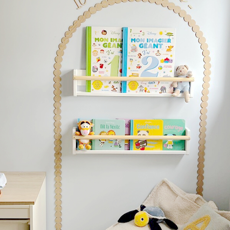 Baby Nursery Frames - Nowoczesny, surowy drewniany łuk ścienny do