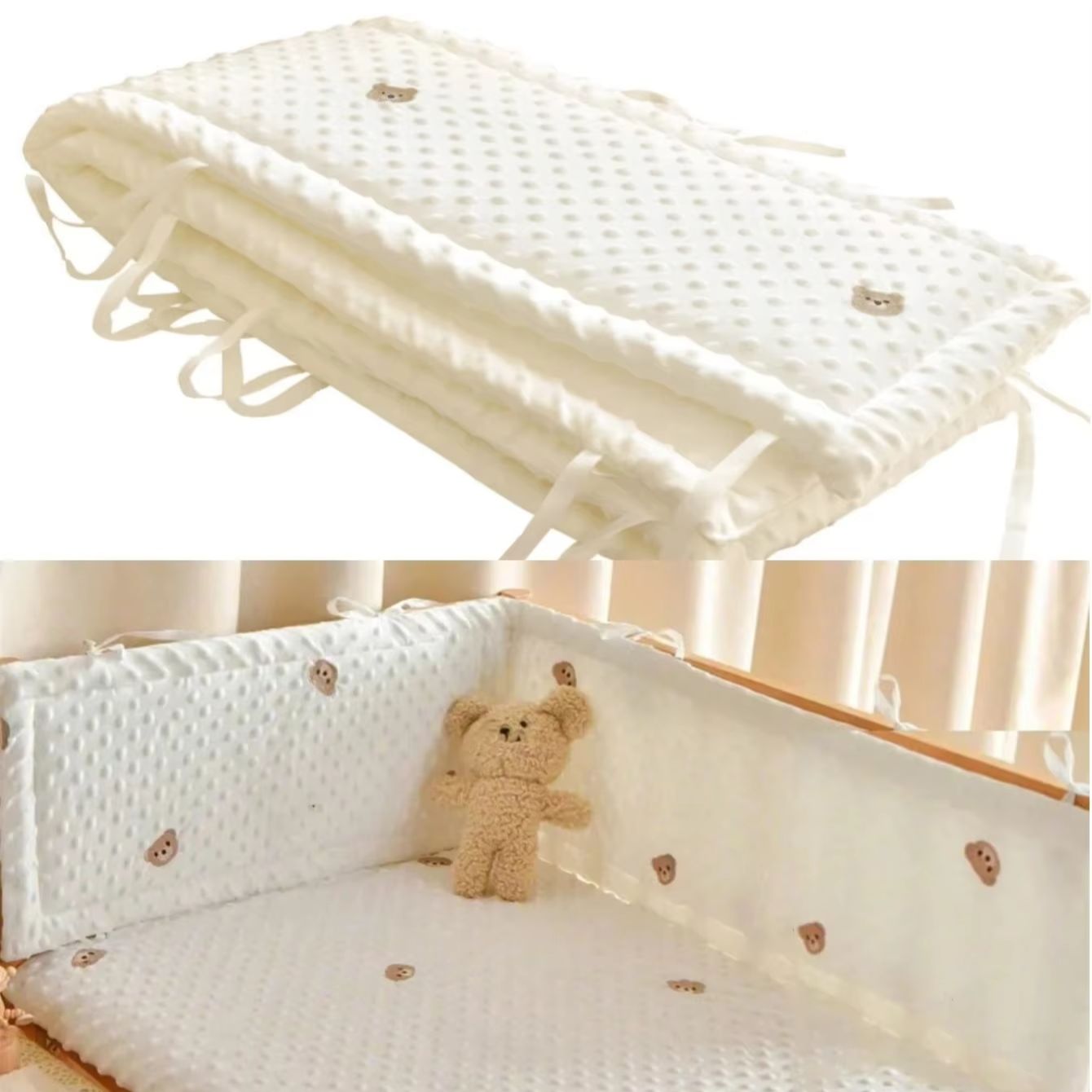 Baby Nursery Glider - Jednokolorowa bawełniana osłonka na łóżeczko dziecięce,