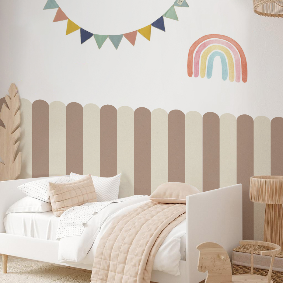 Baby Nursery Stickers - Wielokolorowa pionowa tapeta w paski Łuk