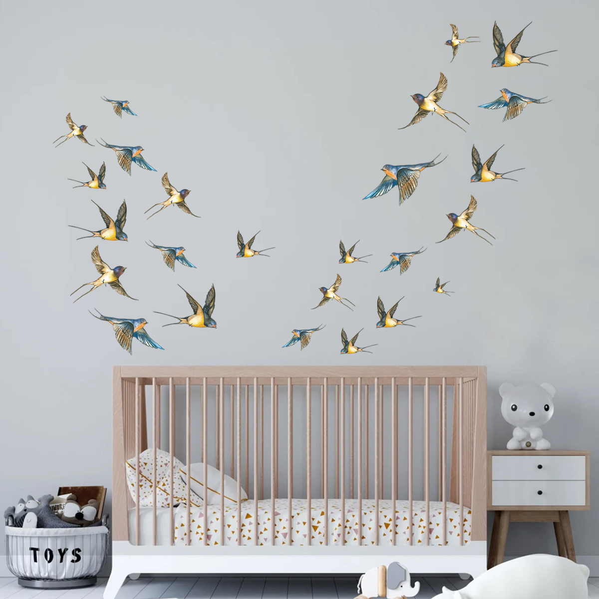 4 szt. Akwarelowe wielokolorow – Baby Nursery Stickers recenzja i cena