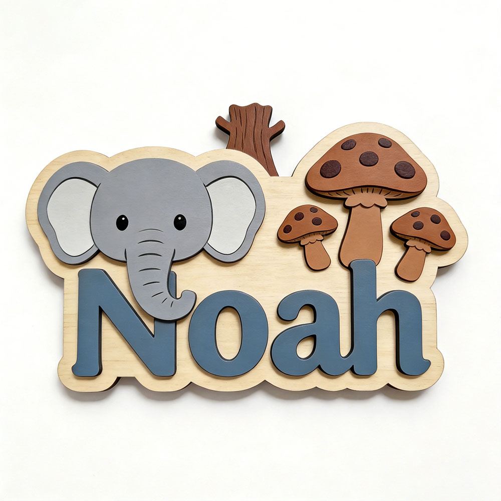 Personalizowana drewniana tabl – Baby Nursery Elephant Theme recenzja i cena