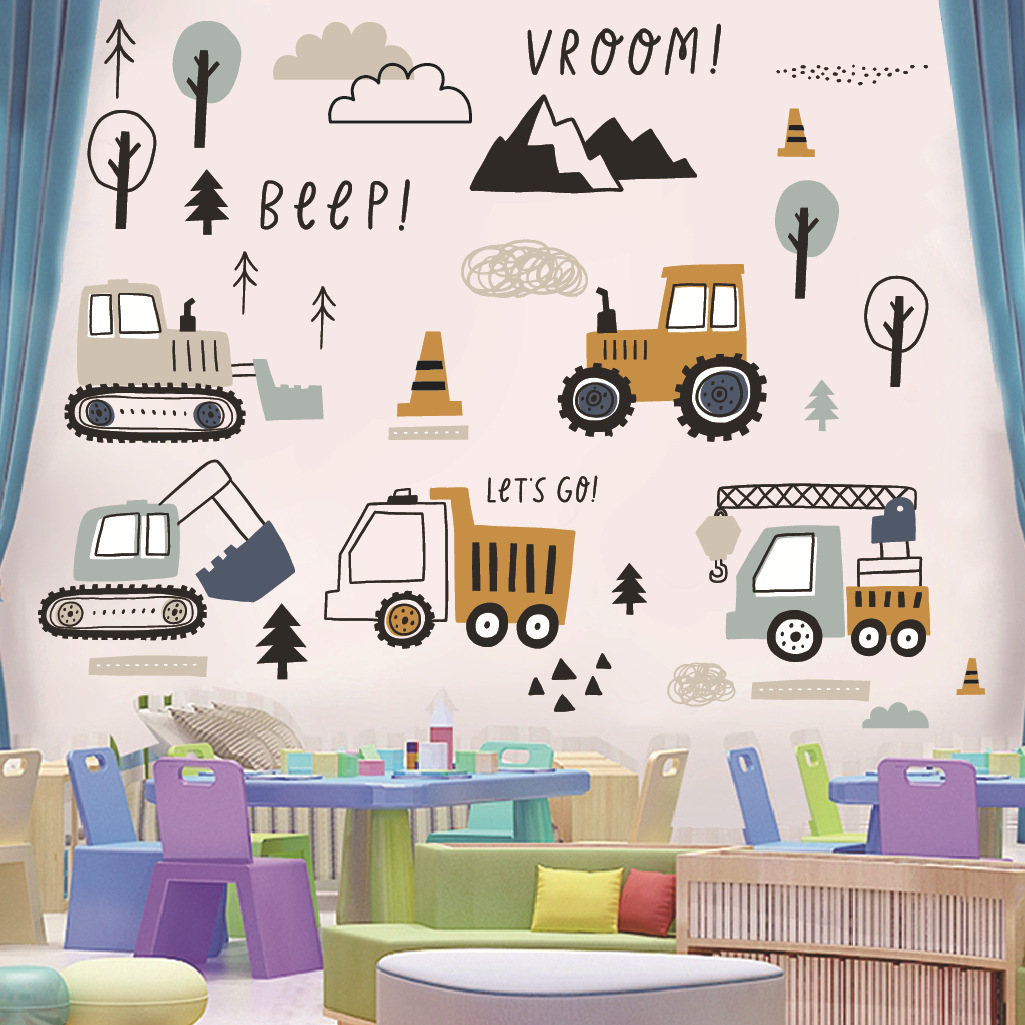 Kreskówka Koparka Inżynieria S – Baby Nursery Stickers recenzja i cena