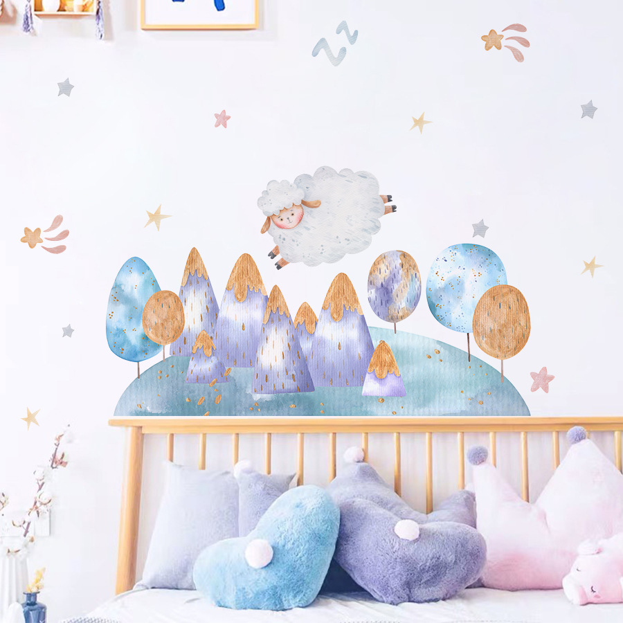 Kreskówka śliczna owca latając – Baby Nursery Tree recenzja i cena
