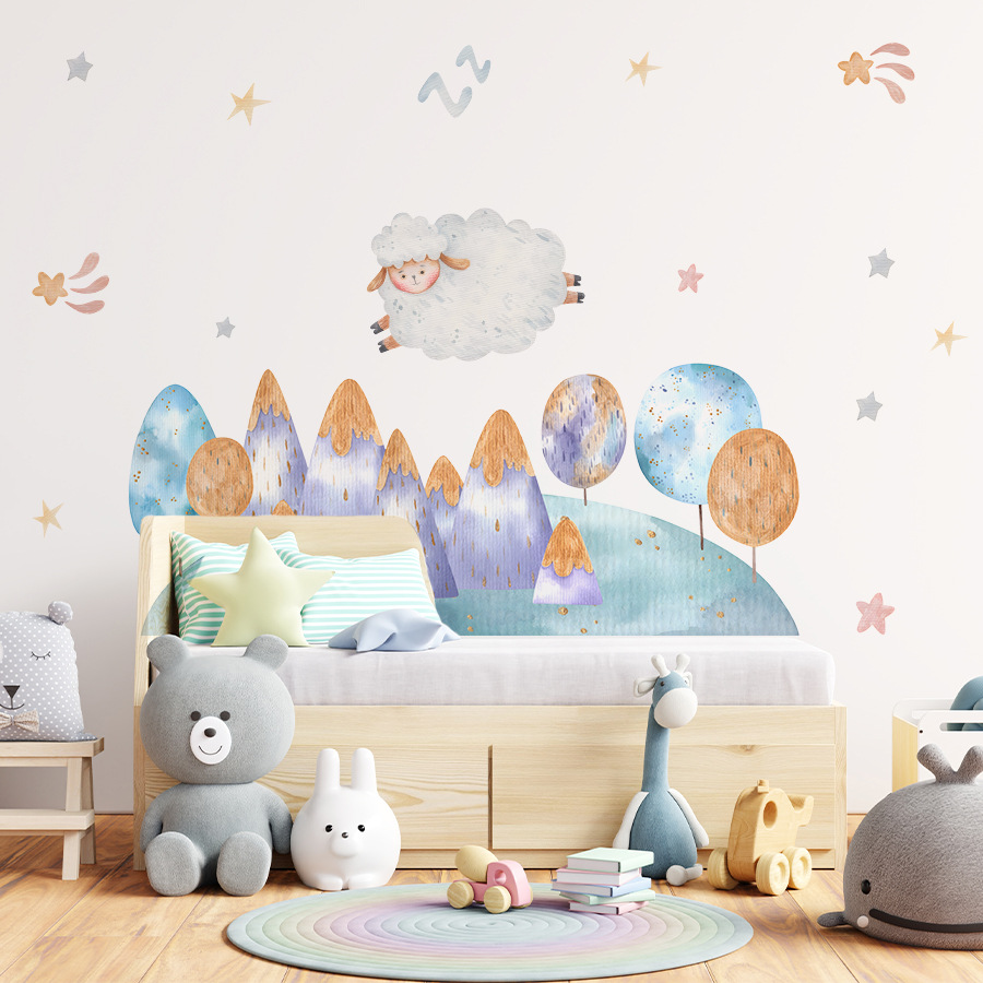 Kreskówka śliczna owca latając – Baby Nursery Tree recenzja i cena