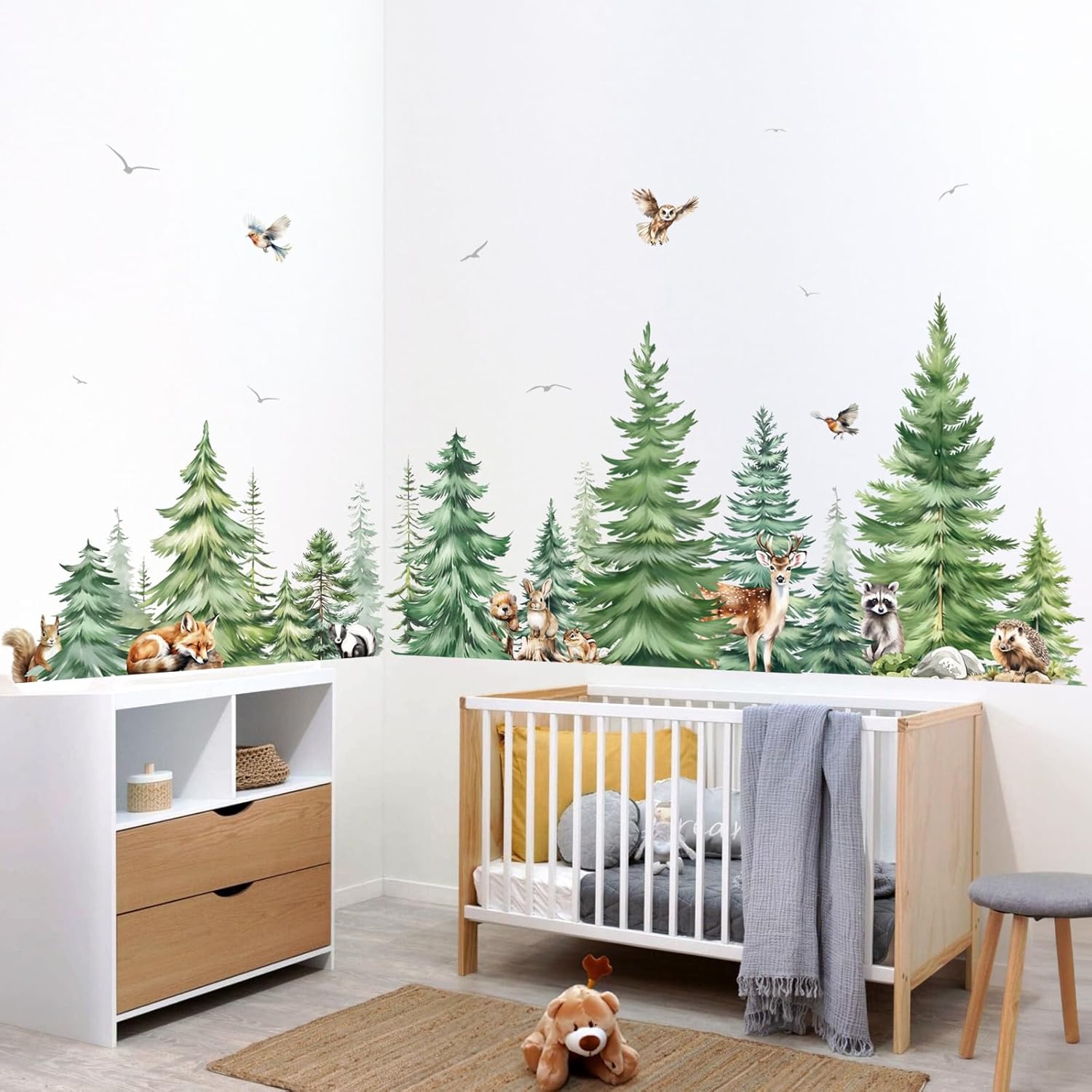 Duże naklejki ścienne akwarelo – Baby Nursery Tree recenzja i cena