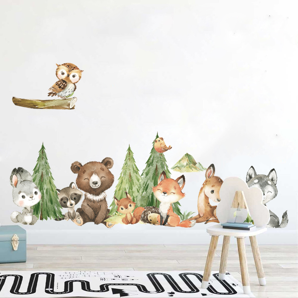 Kreskówka Akwarela Las Zwierzę – Baby Nursery Tree recenzja i cena