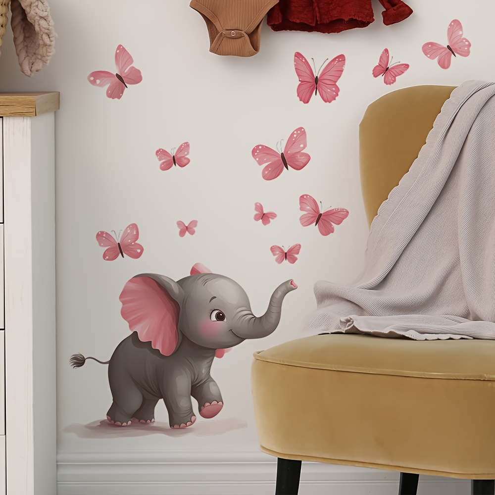 1 szt. Naklejka ścienna z moty – Baby Nursery Elephant Theme recenzja i cena