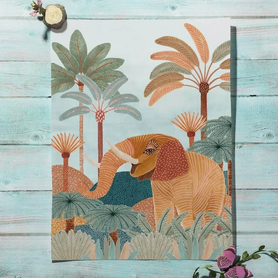 Boho Dżungla Zwierzęta Tygrys  – Baby Nursery Tree recenzja i cena