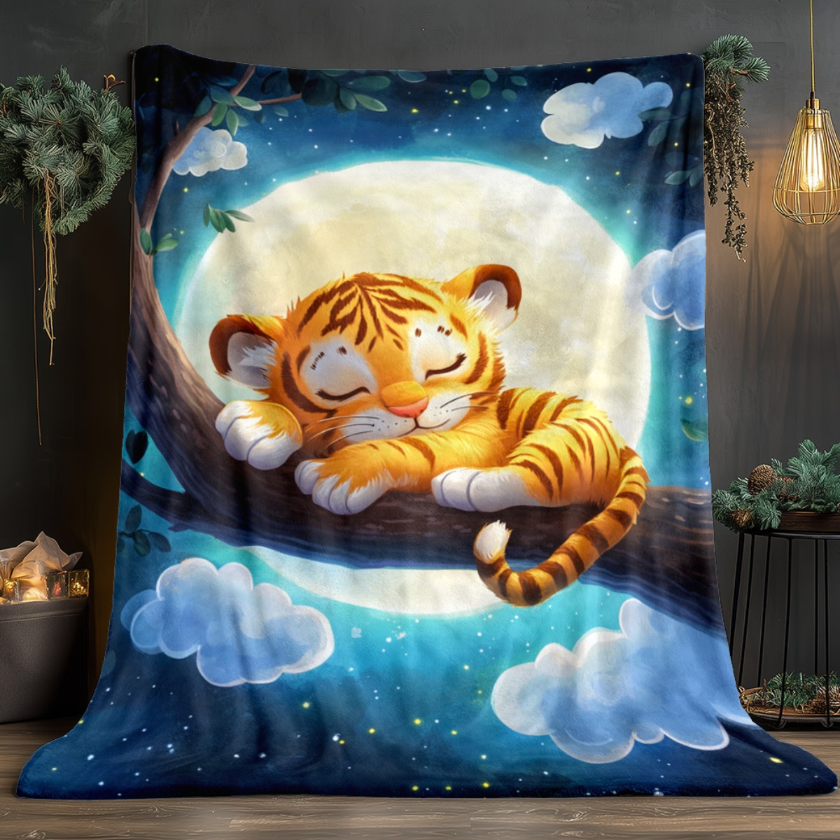Uroczy śpiący tygrys na gałęzi – Baby Nursery Tree recenzja i cena