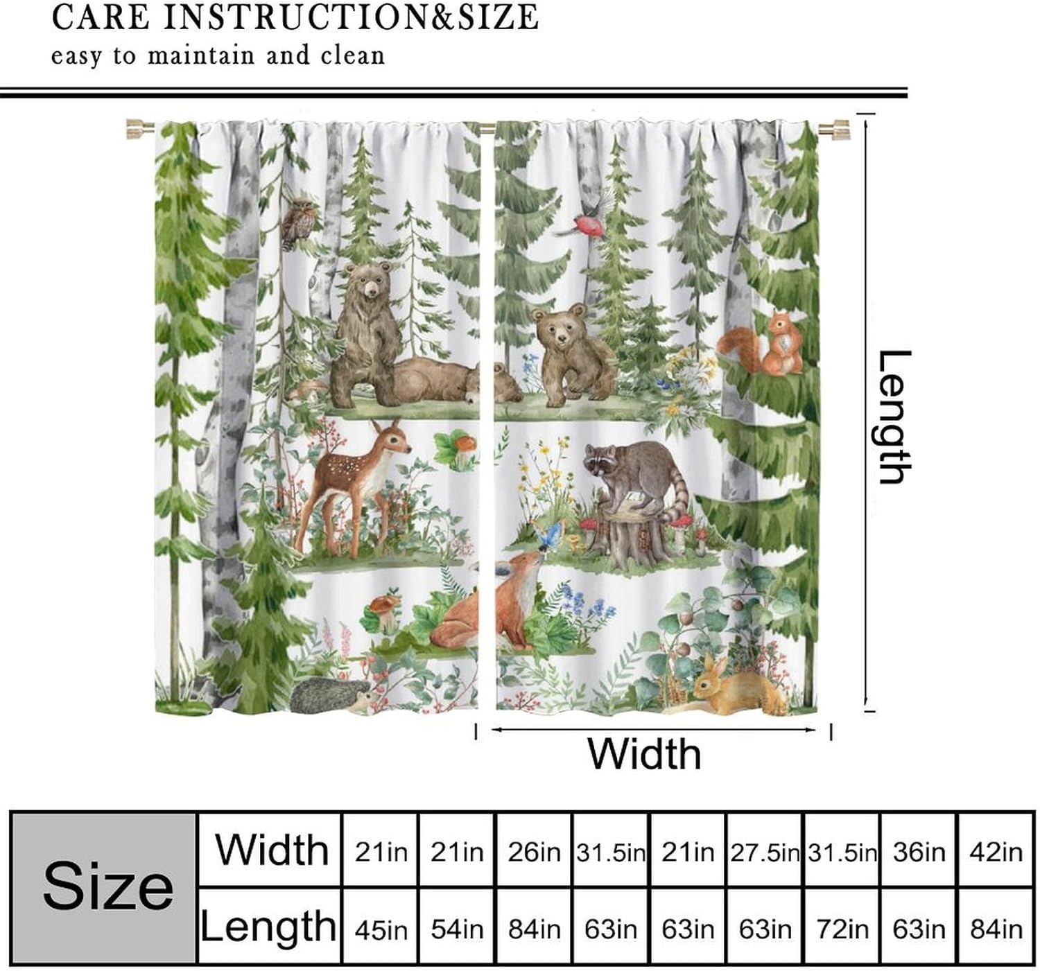 Zasłony dla dzieci z motywem z – Baby Nursery Tree recenzja i cena