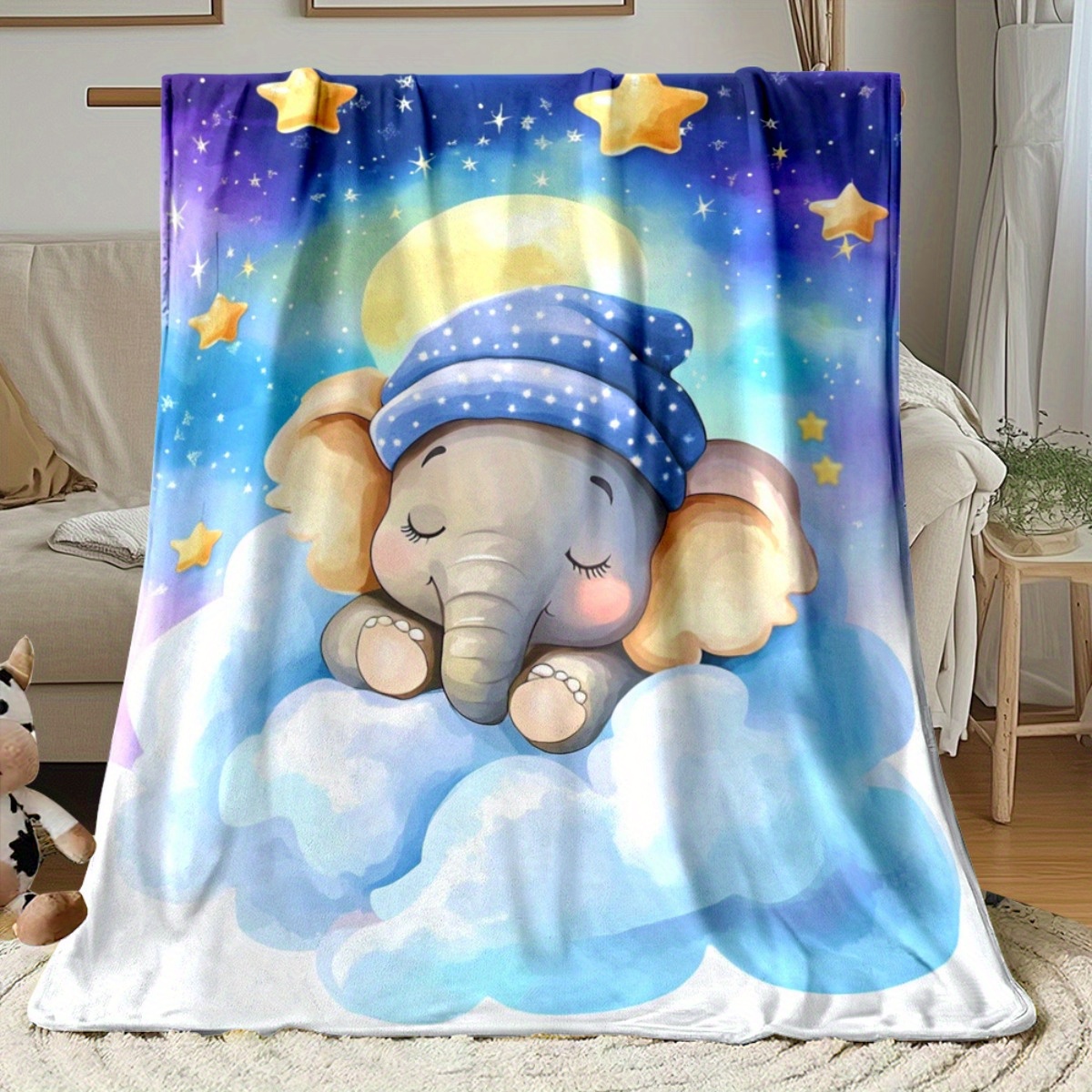 Kocyk polarowy dla dzieci z mo – Baby Nursery Elephant Theme recenzja i cena