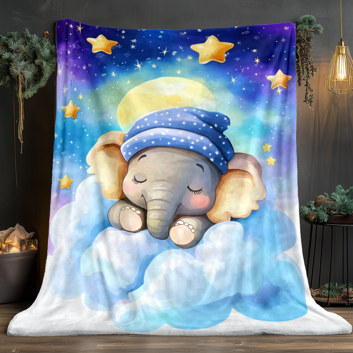 Kocyk polarowy dla dzieci z mo – Baby Nursery Elephant Theme recenzja i cena