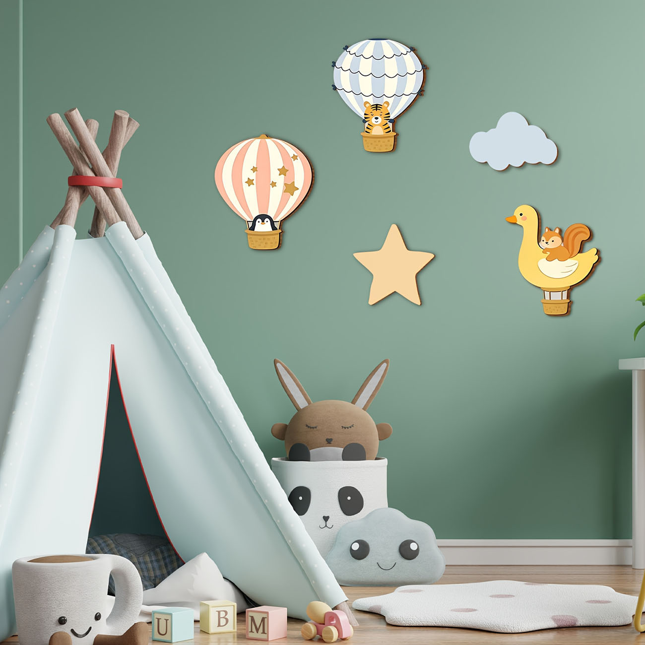 5 szt. Drewniane naklejki ście – Baby Nursery Stickers recenzja i cena